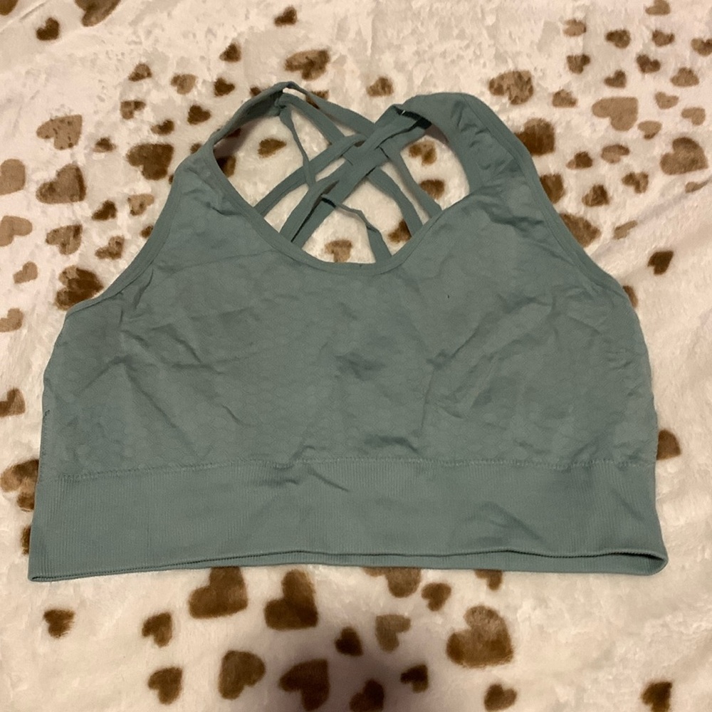 Green sports bra